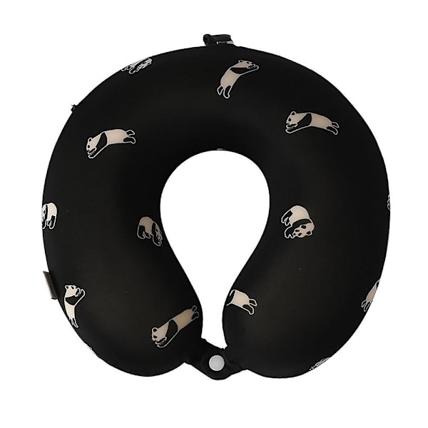Resekudde Memory Foam Nackkudde, bekvämt och andningsbart U-format huvud- och nackstöd black