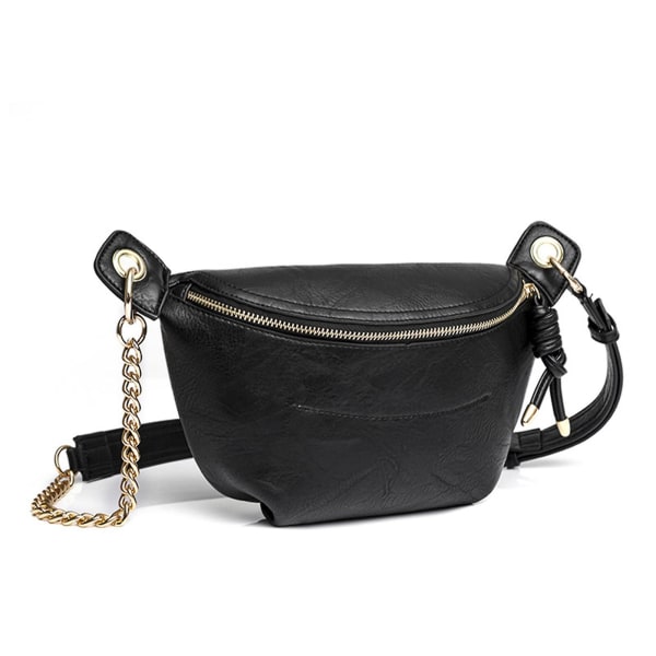 Pu Bröstväska Dam Läder Crossbody Väska Fint Hantverk Dam Axelremsväska För Damers Födelsedag Utsökt Gåva Black