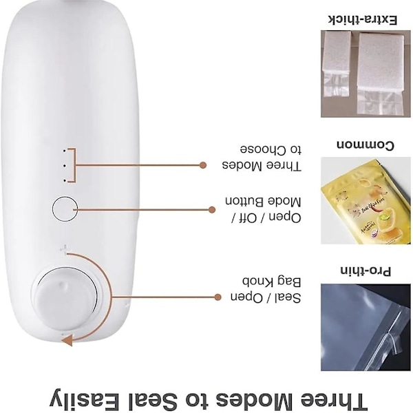 Bærbar Mini Mat Plastpose Forseglingsmaskin Snack Forsegler Verktøy Varme Pakking Usb Oppladbar