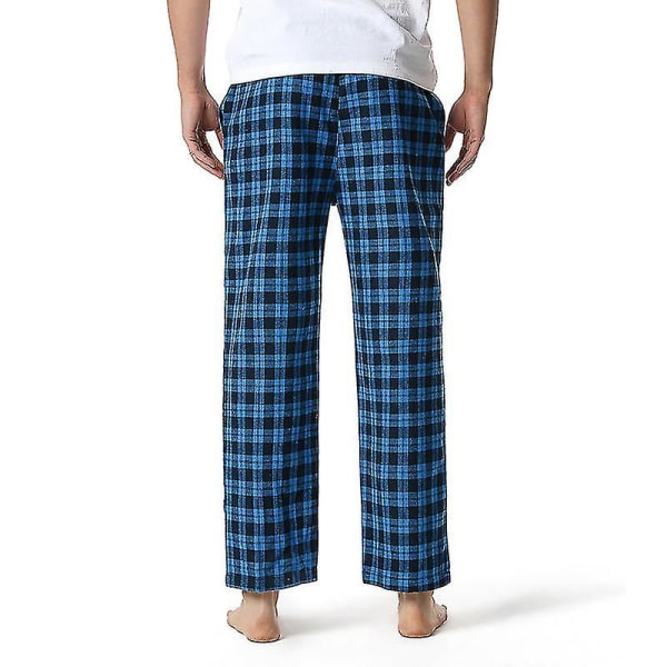 Bomullsvevde pyjamasbukser for menn, rutete lette lounge-sovebukser COLOR 9 S