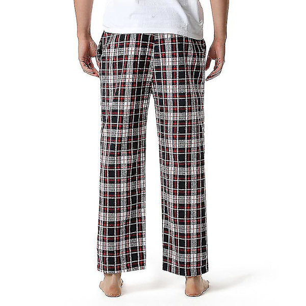 Miesten puuvillaiset kudotut pyjamahousut, ruudulliset kevyet olohousut COLOR 4 L