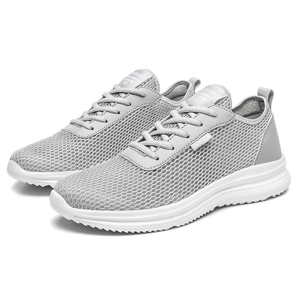Herr Mesh Tyg Sneakers Lättvikt Bekväma Löparskor För Vandring Grey 40