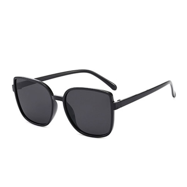 Retromodesolglasögon för damer Klar lins Ögonskydd Anti-bländande solglasögon för modefestmatchning Black Frame Gray
