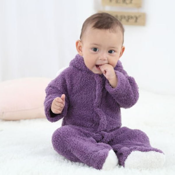 Nyfödd Romper Jumpsuit med Huva Bekväm att Bära med Söt Djurdesign för Födelsedagspresenter och Nyårspresenter White 6-9m