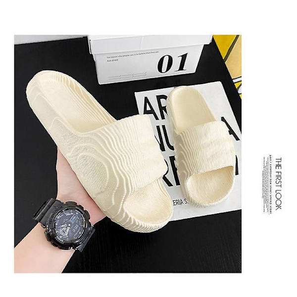 Sandaler med platt sula, tofflor för stranden, unisex Beige 40-41
