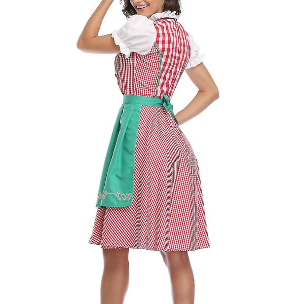 Ny damtysk Oktoberfest-dräkt traditionell bayersk öl Fraulein karneval piga klänning outfit Green M