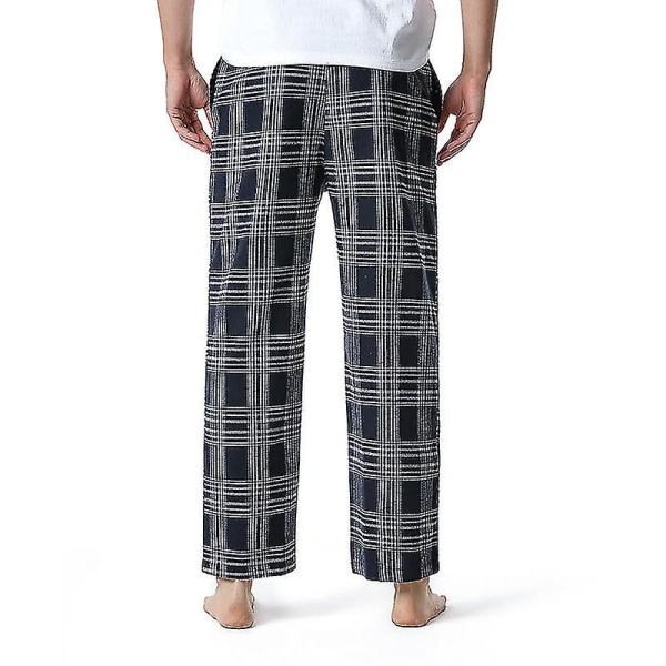 Herre Bomuld Vævede Pyjamasbukser, Letvægts Lounge Sovbukser med Tern COLOR 8 S
