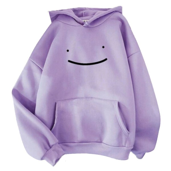 Baggy Casual Hoodie Sweatshirt Herr Kvinnor Smile Face Print Hood Pullover Top Purple 1 3XL