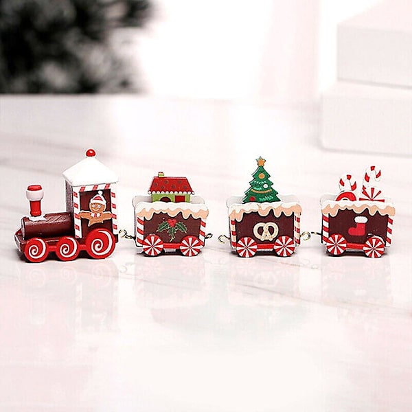 Juletre Tog i Tre Festlige Ornamenter Julebord Reinsdyr Dekor Bordgaver Red