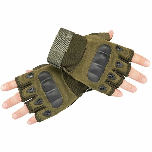 Motorcykelhandsker Sport Halv Finger Vandring Jagt Green XL