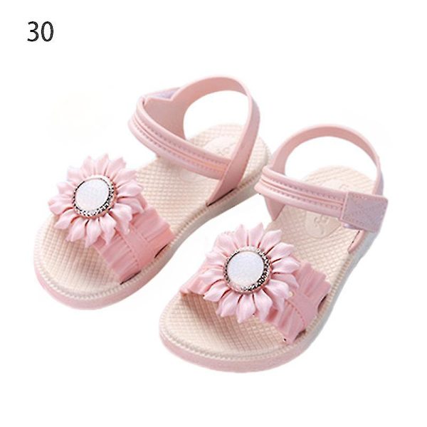 Pigesandaler med åben tå, margueritblomst, sommerstrandsko med PVC-sål, skridsikre Apricot 30