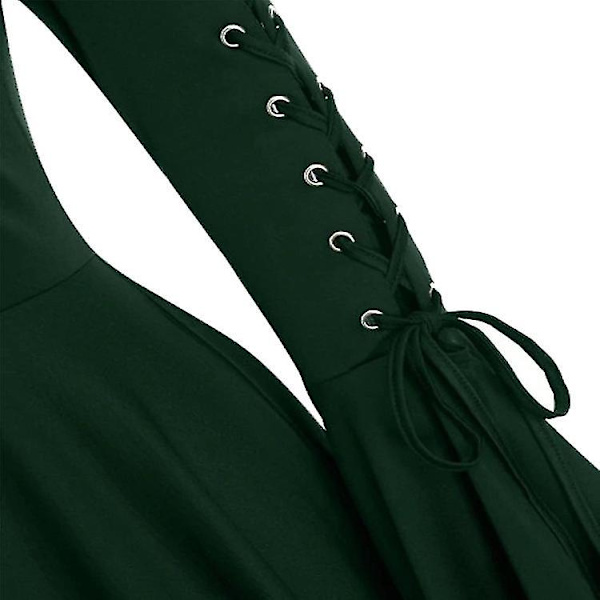 Naisten goottilainen hupullinen viittatakki, epäsäännöllinen pitkähihainen takki Green XL