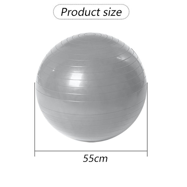 Yoga Boll för Träning - Spricksäker & Halkfri Balansboll av Gymkvalitet för Fitness, Födsel och Träning grey