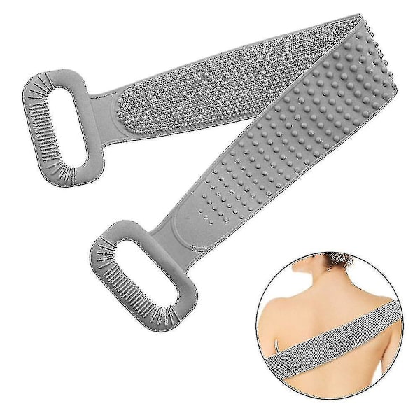 Silikon duschborste, ryggrengöringsborste Grey
