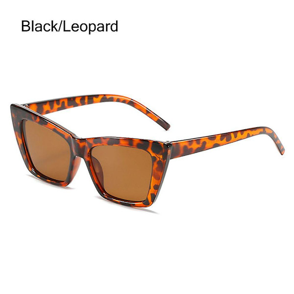 Trendikkäät UV400-suojatut neliönmuotoiset muotiasusteet kissansilmäaurinkolasit naisille ja miehille Leopard