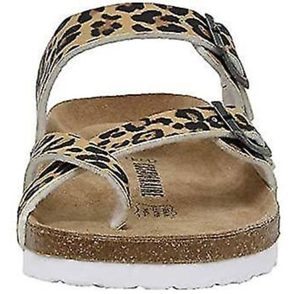 Sandaler med sklisikker såle for kvinner, korkfotseng, justerbare Leopard 40