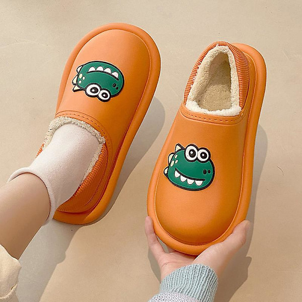 Vedenpitävät dinosaurus-tossut, söpöt lämpimät ja mukavat slip-on -tossut naisille ja tytöille, talvitarvike Pink 38 39