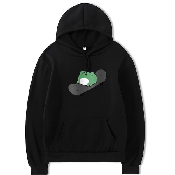 Langærmet Hættetrøje Løs Streetwear Pullover Casual Løse Sweatshirts Hættetrøjer Forår Sommer Par S Sweatshirt Skateboard Frø white XL