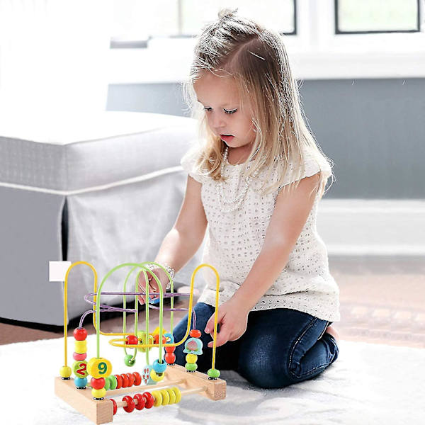 Pärl Labyrint Trä Kulram Aktivitets Lärande Spel Förskola Pedagogisk Leksak Present