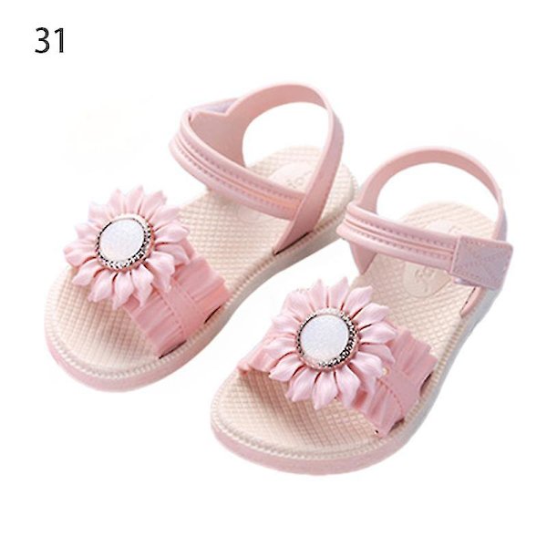 Pigesandaler med åben tå, margueritblomst, sommerstrandsko med PVC-sål, skridsikre Apricot 31