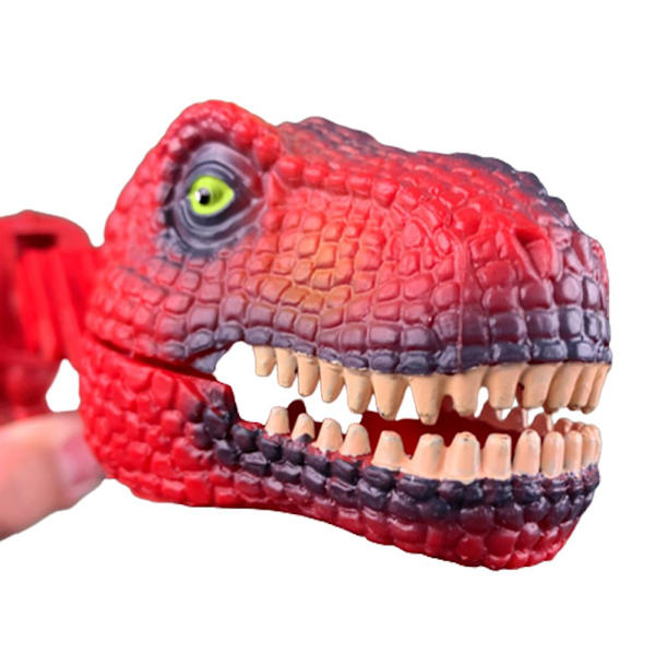Dinosaurie/Haj Töjbar Fjäderleksak Realistisk Dino Handhållen Manipulator Clip Bite Trick Leksak Present Till Barn Pojkar Red