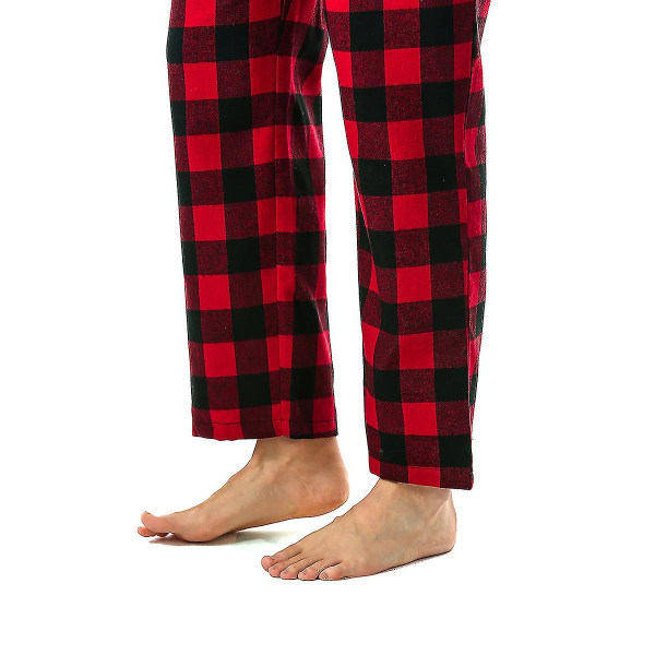 Bomullsbyxor för män, vävda pyjamasbyxor, rutiga, lätta loungebyxor COLOR 3 S