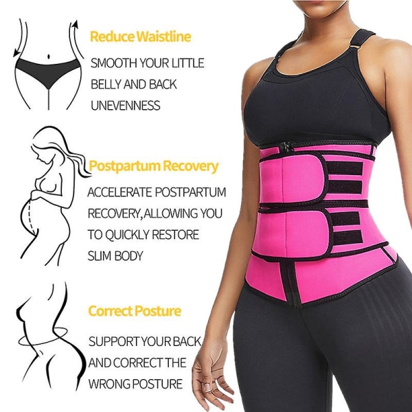 Vyötärötrimmeri Vyö Naisille Sauna Puku Hiki Kääre Trainer Laihduttava Muotoilija Rose Red 3XL