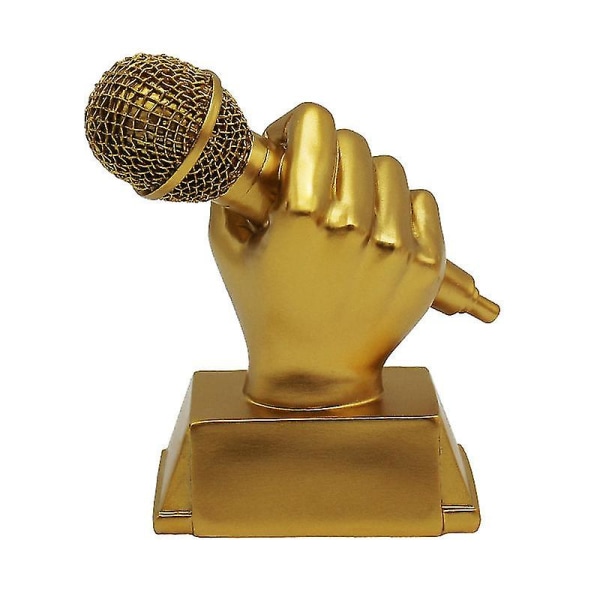 Gyllene Mikrofon Trofé - Liten Harts Trofé Karaoke, Singin1pcs-guld