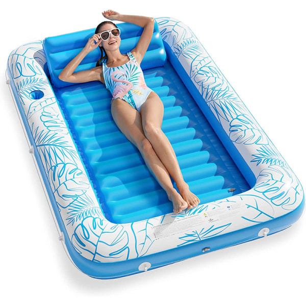 4 i 1 solbränna badkar solbad pool lounge flotte leksaker vattenfylld solarium sängmatta dyna för vuxen uppblåsbar barnpool barn bollhav pool blue 180cm