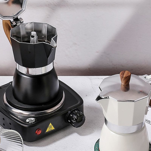 Praktisk kaffebryggare Moka Pots Espresso Latte Perkolator Mocha Kaffebryggare Kittel Cafeteira Coffeeware Med Anti-skållhandtag MilkWhite 300ml