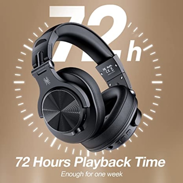 A70 Bluetooth Over Ear Hörlurar, Trådlösa Hörlurar Hi-Res svart