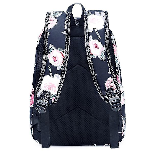 Ny blommig skolryggsäck Navy Blue