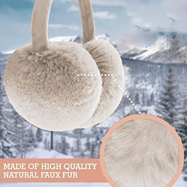 Talvessa lämpimät ja söpöt korvanlämmittimet, taitettavat korvanlämmittimet Beige