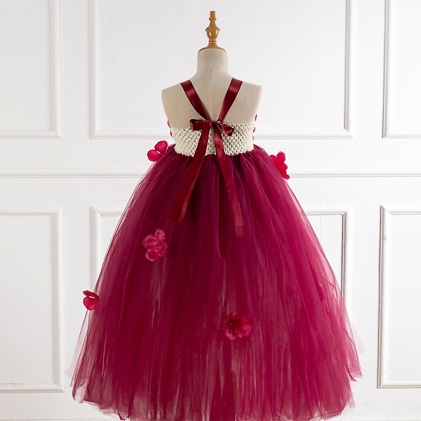 Flickor Prinsessa Klänning Handgjord Tutu Mesh Lång Klänning Karneval Fest Klänning Upp 2 XL