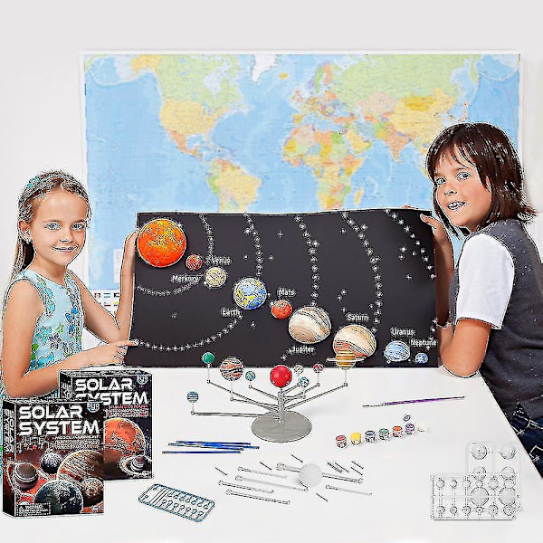Solssystem for barn, astronomi solsystem modellsett, planetarium projektor STEM leker med 8 planeter romleker