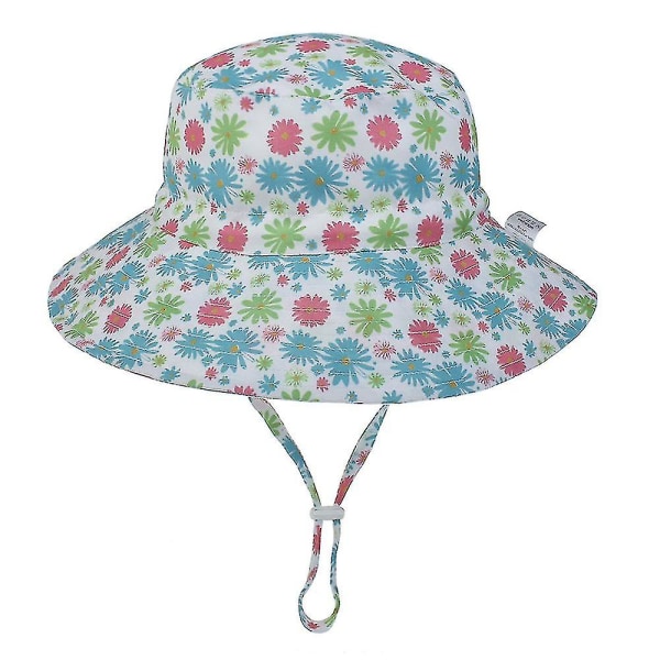 Baby Solhatt Summer Beach Upf 50+ Solskydd Baby Boy Hattar Toddler BLUE FLOWER S