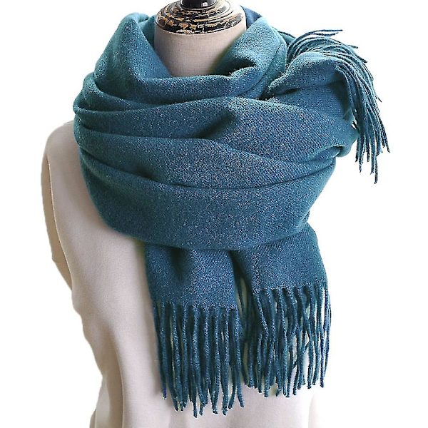 Dame Tørklæde Tæppe Tørklæde Dame Cashmere Følelse Cashmere Sjal Hole blue