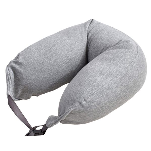U-formad Kudde Nackkudde Bärbar Sovkudde Resekudde för Flyg Bil Hem Kontor Solid Grey