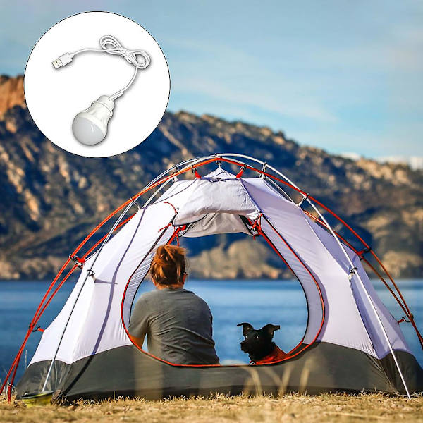 USB LED Lampa Glödlampa Campinglykta med USB Laddningskabel för Inomhus Utomhus Camping Tält Ordinary