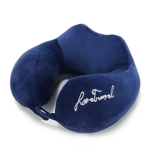U-formet Memory Foam Nakkepude Blød Langsom Rebound Space Sengelinned Rejsepude Navy