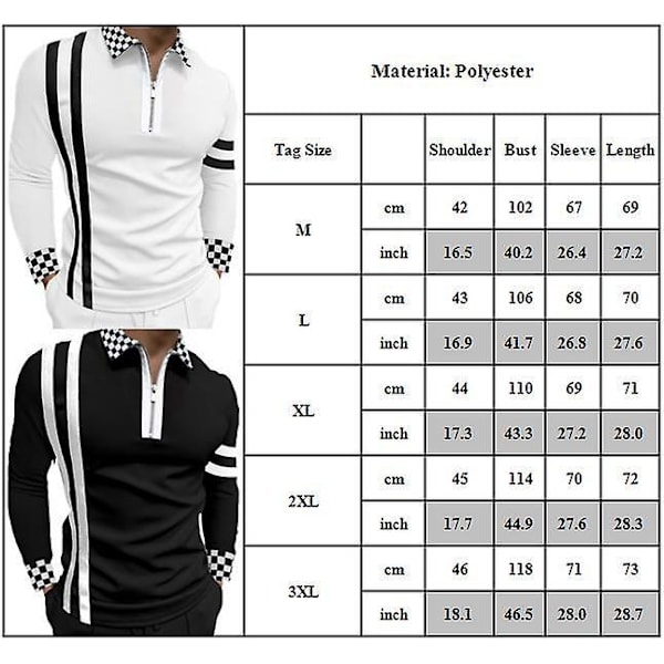Randig rutig herrtröja med dragkedja, V-ringning, polokrage, ledig slim fit, långärmad, snygg t-shirt Wine Red L
