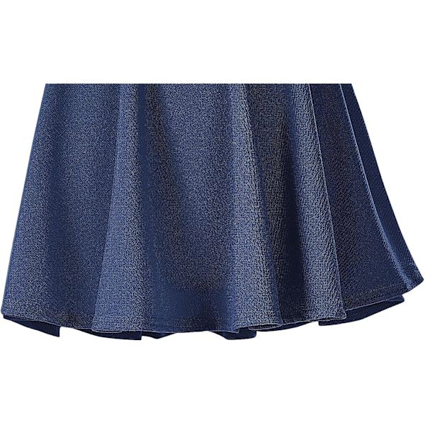 Naisten yksinkertainen monikäyttöinen joustava levenevä rento mini skater -hame Navy Blue M