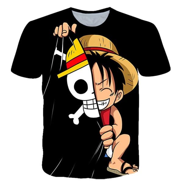 One Piece Anime Monkey D Luffy Print T-shirts Casual Kortärmade T-shirts Presenter För Kvinnor Män Fans 3XL