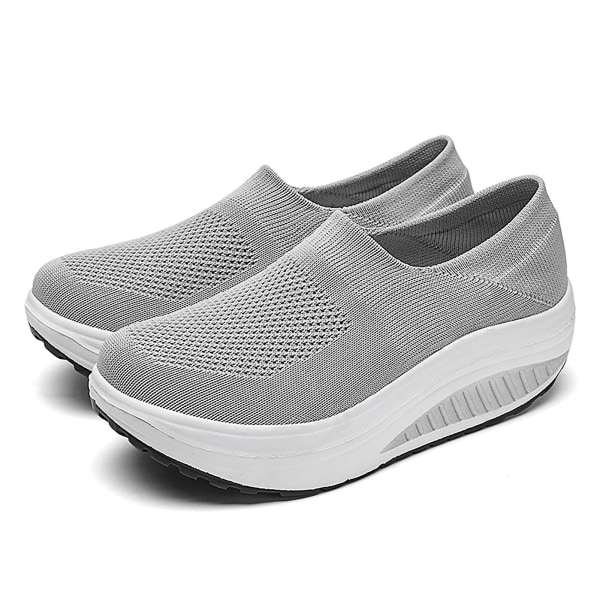 Atletiska damsneakers, halkfria skor med mjuk sula, present till flickvän eller kvinnlig partner Gray 41