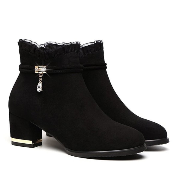 Mesh Støvler Efterår Vinter Dame Cool Støvle Med Kort Cylinder Store Størrelser Sko Black Single Lining 37