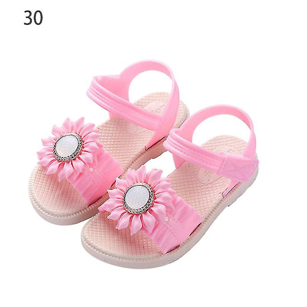Pigesandaler med åben tå, margueritblomst, sommerstrandsko med PVC-sål, skridsikre Peach Red 30