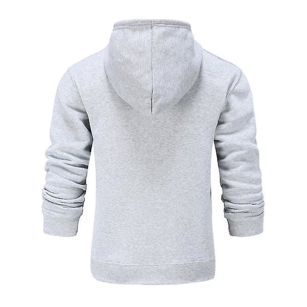 Miesten Naisten Pitkähihainen Hupullinen Paita Urheilu Pusero Topit Light Grey M