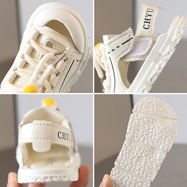Storlek 22-31 Sommar Babysandaler Tåskydd Pojkar Strandskor Barn Flickor Sport Sandaler Mjuk Sula Småbarnsskor Sandalias 1-6 år Beige 26insole 16cm