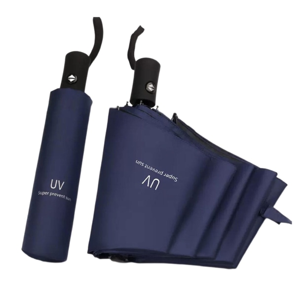 Automatiskt Mini Solparaply Snabbtorkande Vattentätt Chic Paraply För Utomhus Sol Eller Regn Paraplyer Navy Blue