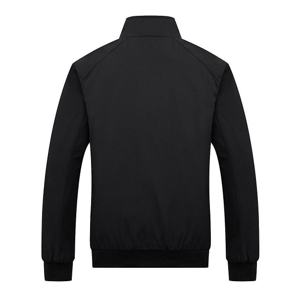 Herre Ensfarvet Løs Casual Jakke Black L